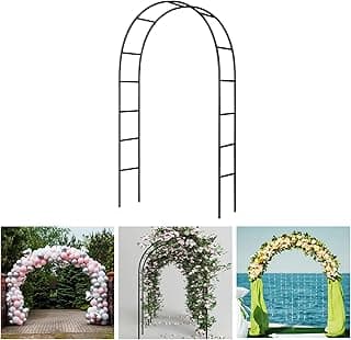 7.9 Ft H x 4.6 Ft W Metal Pergola Arbor, Easy to Assemble, for Various Climbing Plant Wedding Garden Arch Bridal Party Decoration Wide Arbor, 1 Pack
