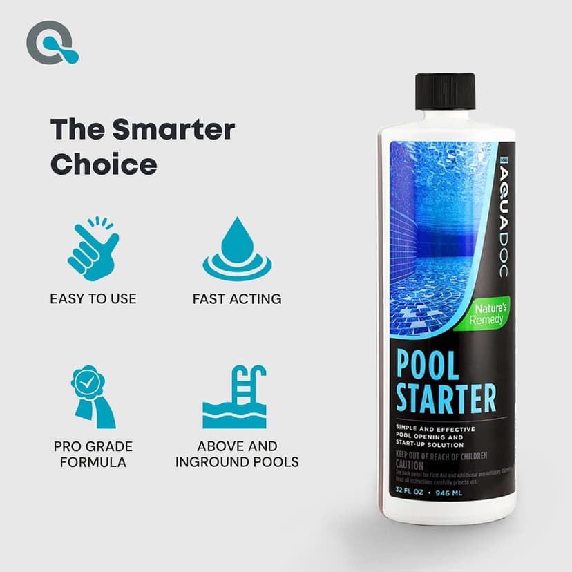 Pool Opening Chemical - 32oz for up to 30,000 gallons - Pool Starter Kit for Above Ground & Inground Pools - AquaDoc Pool Chemicals Made in USA