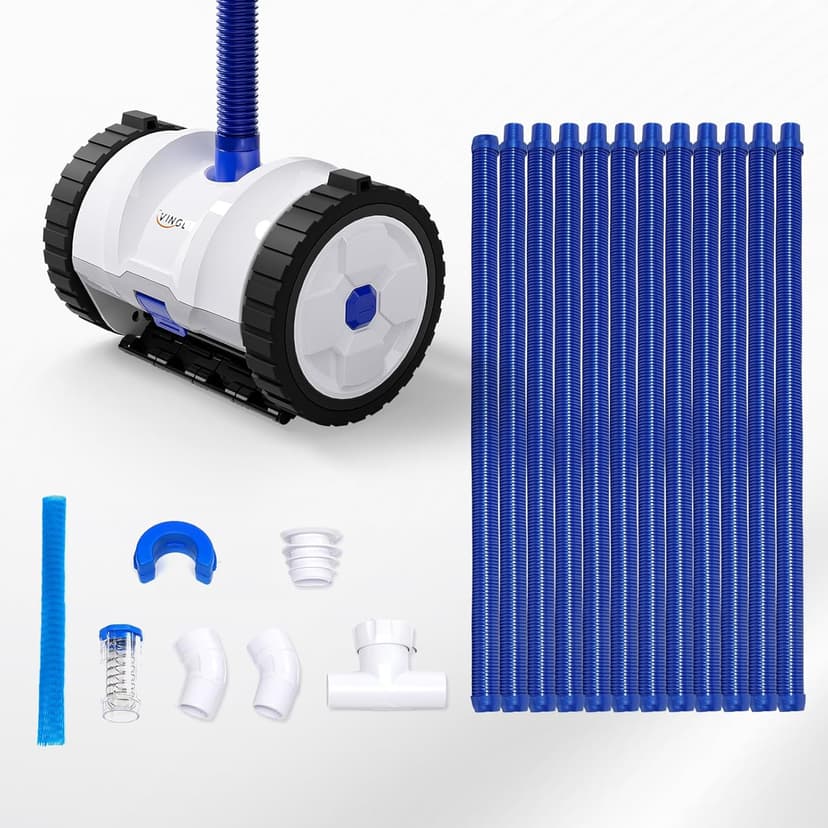 VINGLI Pool Cleaner Suction-Side Pool Vacuum Automatic Sweeper for Inground Swimming Pool,Climbs Walls -39.6ft Tangle Free Hose