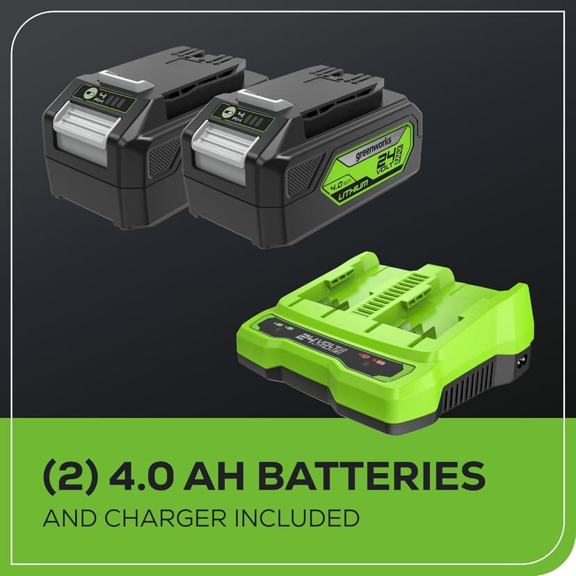 Greenworks 48V (2 x 24V) 17" Brushless Cordless (Push) Lawn Mower, (2) 4.0Ah Batteries and Dual Port Rapid Charger Included