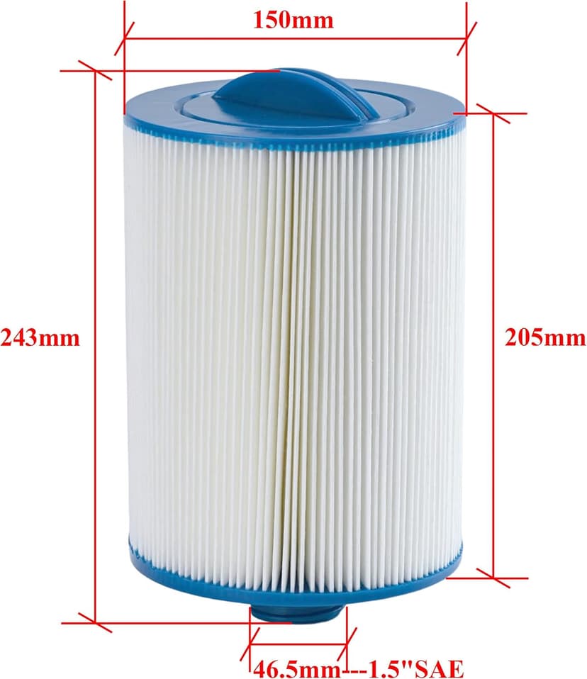 Malaka 2-Pack Spa Filter Compatible with PWW50P3 (not PWW50P4, not MPT Thread) 6CH-940 FC-0359 1.5'' SAE Thread/Coarse Thread φ6x8 inch Hot tub Filter Cartridge