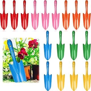 Mini Colorful Metal Hand Shovel Digging Trowel Set Transplanting Garden Shovel for Flower Soil Planting Succulent Kids Teens Women Men Gift Indoor Outdoor, 6 Colors (18 Pcs, 11 x 3 Inch)