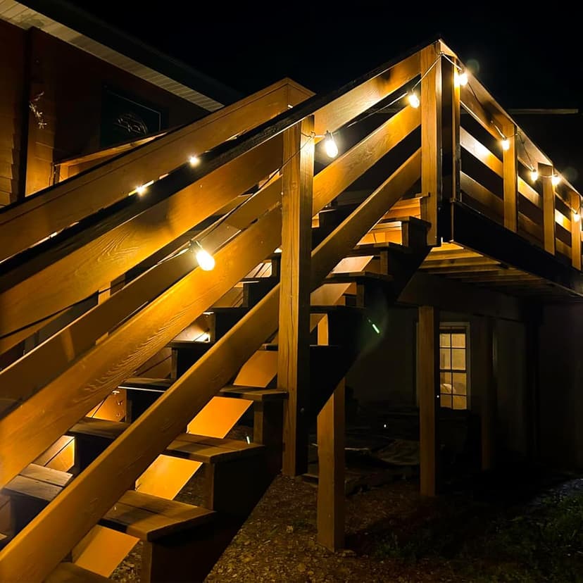 Aialun 96FT(48FTx2) LED Outdoor String Lights Outside Patio Yard Lighting Waterproof Hanging Warm Glow 2200K Shatterproof Edison Bulbs Exterior,Heavy-Duty Strand Decorative Café Porch Bistro Garden