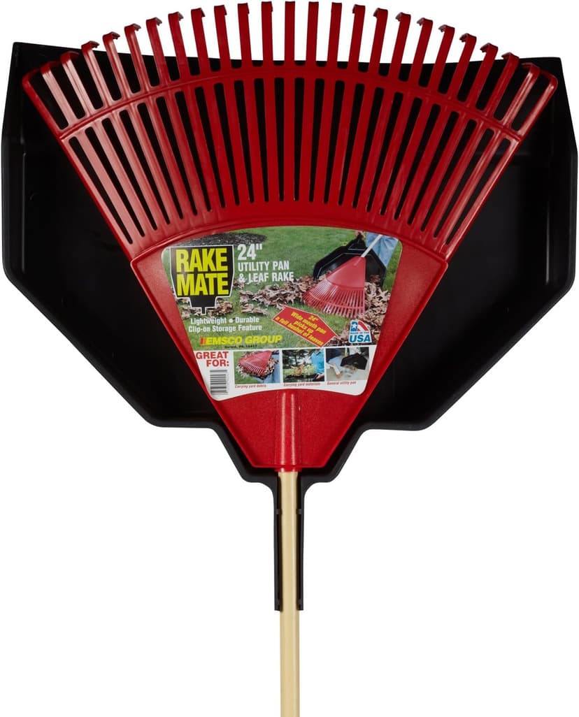 Emsco Group Enormous Yard & Garage Dust Pan – 24-Inch Mouth – Lightweight, Durable – Clip-On Features