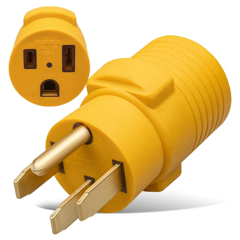 MECMO Nema 14-50P to 6-50R Welder Compact Adapter Cord, 50 Amp 4 Prong RV Generator Male Plug to 3 Prong Welder Outlet for Welder Welding Generator, Heavy Duty 14-50 Male to 6-50 Female Power Adapter