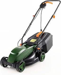 Goplus Lawn Mower, Electric Lawn Mowers with Grass Collection Box, 10 AMP Motor, 13" Cutting Deck, 3 Adjustable Cutting Positions, Walk-Behind Small Corded Lawnmower for Garden Farm Yard