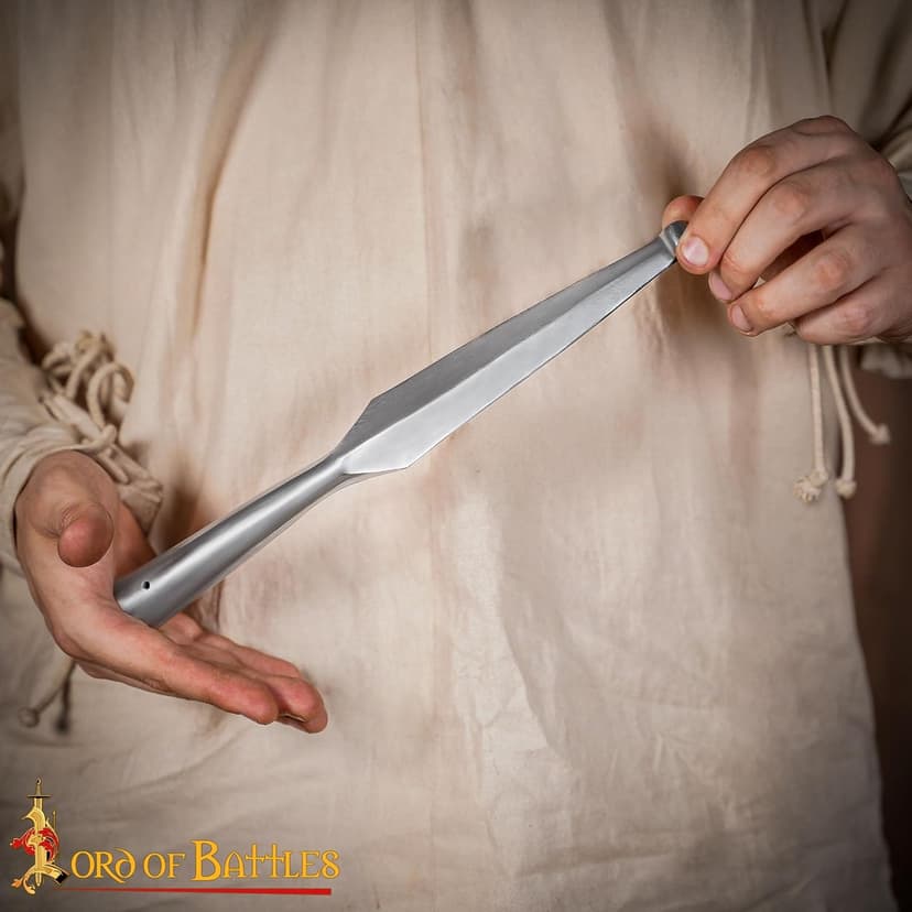 Medieval Spear Head Hand Forged from Carbon Steel Functional Viking Spearhead Combat Battle Ready Armor Hunting Lozenge Throwing Spearhead LARP SCA