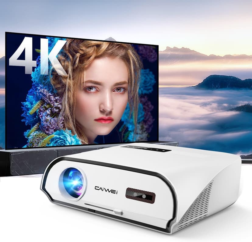 Ultra HD 4K Movie Projector for Home Theater, High Bright 1580 ANSI Lumens Smart Daytime Projector with Max 300" Display, HDR10+ Daylight NFC WiFi6 Bluetooth RJ45 LAN 2G+32G Gaming Projector