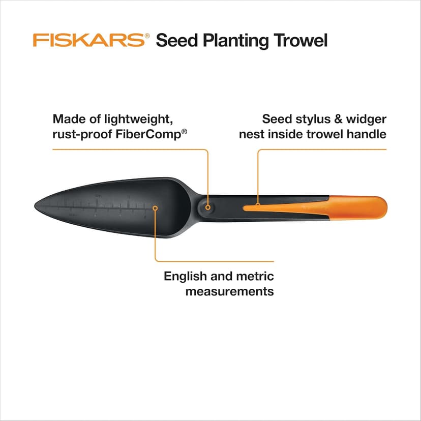 Fiskars 340110-1001 Seed Planting Trowel, Black