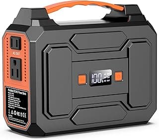 Portable Power Station Bank 146Wh 200W Peak(100W Rated), Solar Powered Power Bank with AC Outlet 110V for Camping, Solar Charger Power Bank Battery Pack 39600mAh for Home Outdoor Emergency