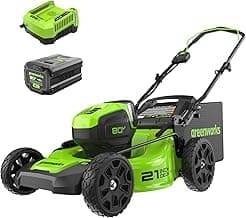 Greenworks 80V 21" Brushless Cordless (Push) Lawn Mower (75+ Compatible Tools), 4.0Ah Battery and 60 Minute Rapid Charger Included
