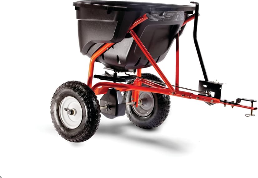 Agri-Fab 45-0463 130 lb. Tow-Behind Lawn & Garden Broadcast Spreader for Seed,Fertilizer,Salt,Ice Melt; Easy to use Flow Control from Seat of Riding Lawn Mower
