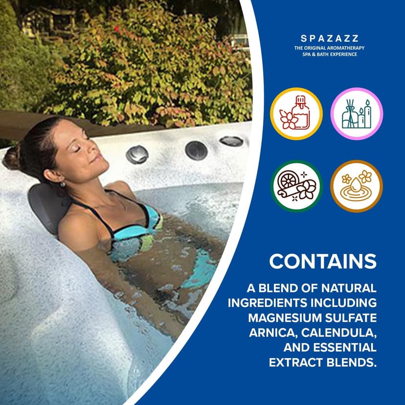 Spazazz Sports Athlete Hot Tub & Bath Salt Gift Bundle - Muscle Therapy 19 oz, Rx Joint 4oz, Detox 4oz, Aqua Therapy Re-Fresh 2.5oz, Sport Aroma Beads .5oz, scum Sponge, Hot/Cold Towel, Rubber Duck