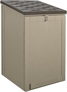 Cosco BoxGuard Outdoor Storage Box, Large Lockable Package Drop Box, 6.3 Cubic Feet, Weather-Resistant Design, Gray/Brown