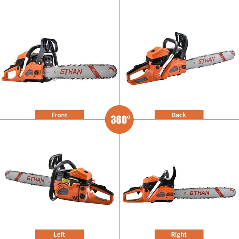 Gas Chainsaw 62cc 20 Inch Chain Saw 2-Stroke Chainsaw Gas Powered 4.2hp Handheld Cordless Petrol Gas Chain Saws for Trees Wood Farm Garden Ranch Forest Cutting