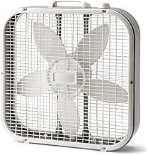 20" Classic White Box Fan – 3-Speed Adjustable, Weather-Resistant Motor, 22.5" Height, Model B20200 (New)