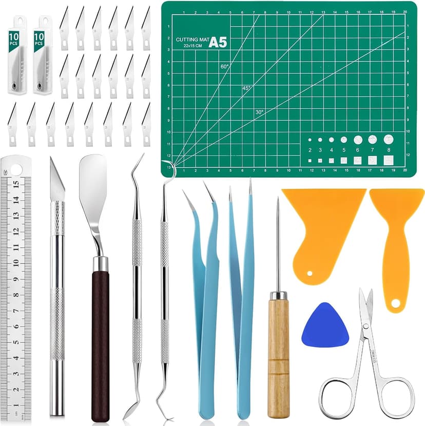 CLOYAN 33pcs Weeding Tools for Vinyl Set, Precision Craft Vinyl Weeding Tools Kit for Scrapbooking, Weeding Vinyl, DIY Art Work Cutting, Lettering, Splicing.