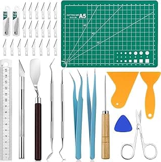 CLOYAN 33pcs Weeding Tools for Vinyl Set, Precision Craft Vinyl Weeding Tools Kit for Scrapbooking, Weeding Vinyl, DIY Art Work Cutting, Lettering, Splicing.