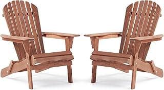 Outdoor Wooden Folding Adirondack Chair Set of 2 with Pre-Assembled BackRest, Wood Patio Chair for Garden Backyard Porch Pool Deck Firepit