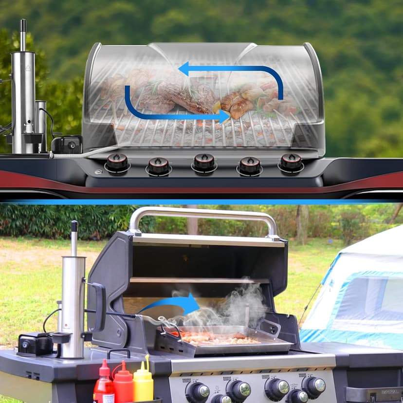Outdoor Smoke Generator, Smoke Tube for Pellet Smoker, Stainless Steel Pellet Smoker Tube, Hot/Cold Smoker with Air Pump, Smoker Accessories, Portable Electric Smokers Grill Add Wood to produce smoke