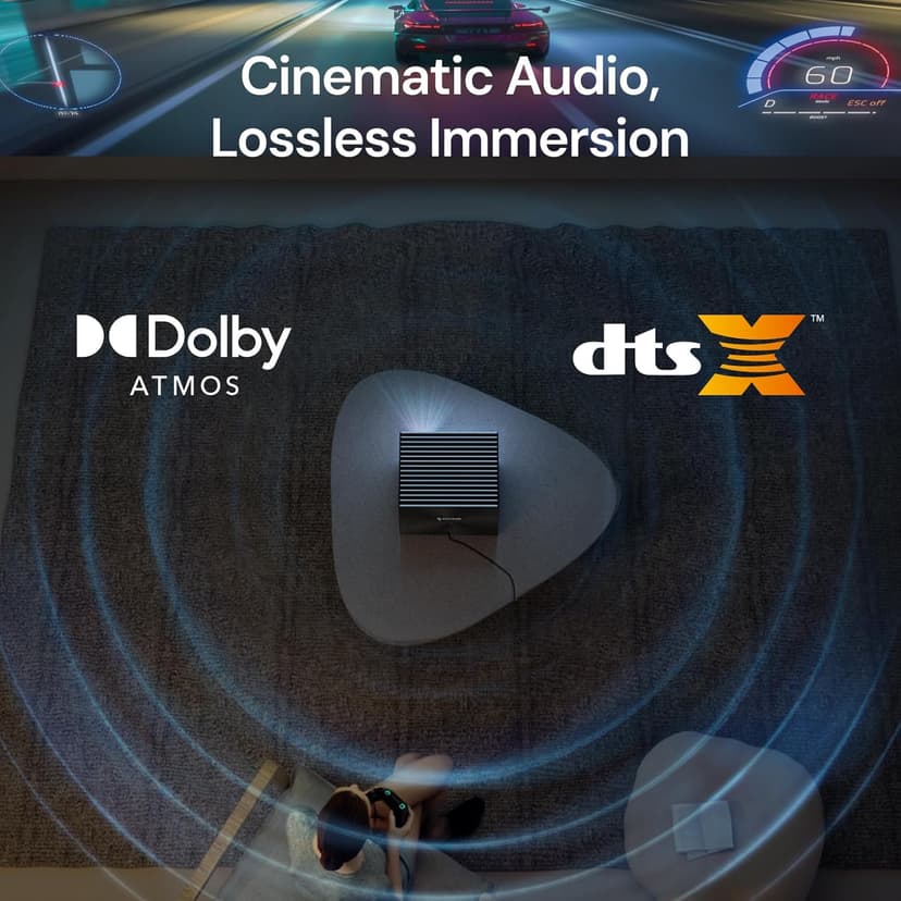 StreamMaster Plus2 Triple Laser Projector 4K, 2X Faster Performance, 4ms Lag-Free Gaming, IMAX, Google TV, HDR10+, AI-Enhanced, with Smart Google Home & Apple Homekit, 3D, Dolby Vision&Atmos