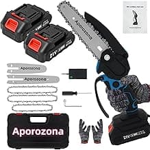 Mini Chainsaw Cordless 6 inch & 4 inch,2-in-1 Portable Electric Chain Saw Set, Handheld Chainsaw with 2 Batteries & Safety Lock for Tree Trimming, Wood Cutting, Garden & Home Use