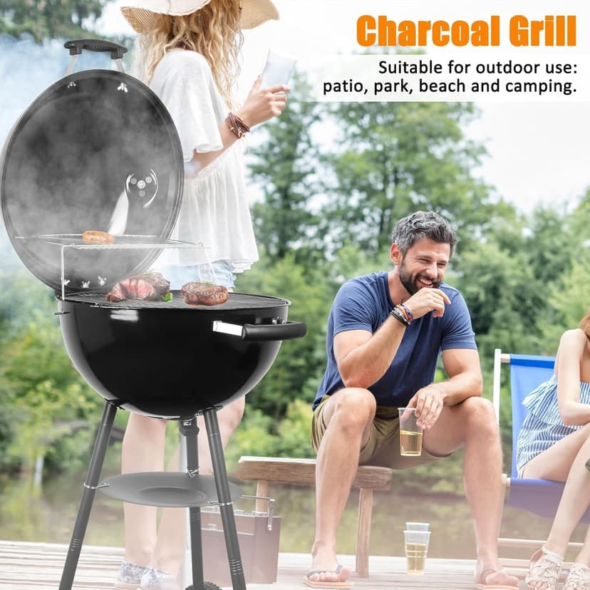 CUKOR 2 in 1 Electric Barbecue Grill，Electric & Charcoal Grill BBQ Grill Indoor Outdoor, Non-stick Porcelain-Enameled Lid and Wheels