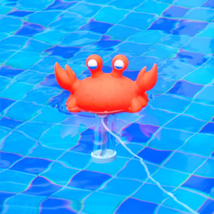 XY-WQ 2 Packs Floating Pool Thermometer, Large Size Easy Read for Water Temperature with String - Indoor and Outdoor Swimming Pools and Spas (Crocodile & Crab 04)