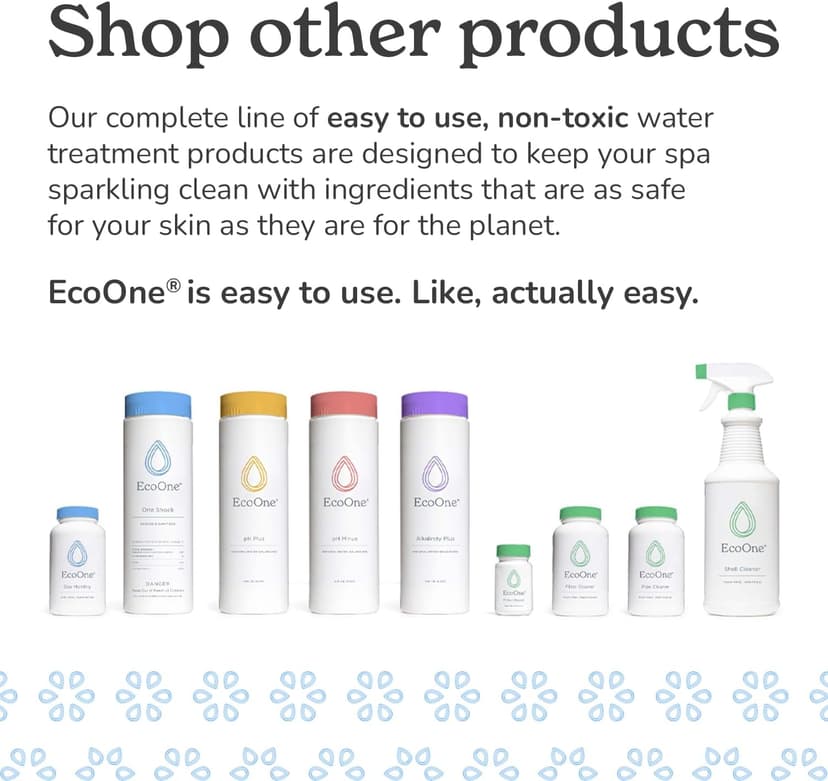 EcoOne | Hot Tub Chemical Maintenance & Supply Kit | Spa Shock, Conditioner & Purification Kit | Contains Oneshock Chlorine Granular, SPA Monthly Conditioner & Filter Cleanser | 3 Month Supply