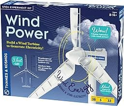 Thames & Kosmos Wind Power V4.0 STEM Experiment Kit | Build a 3ft Wind Turbine to Generate Electricity | Learn About Renewable Energy & Power a Small Model Car | Weatherproof for Outdoor Use