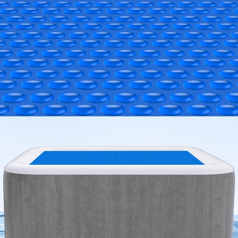 Solar Hot Tub Spa Bubble Covers Blanket 7 x 7 FT for Square Inflatable Hot Tub Spa Pool Thermal Insulation Floating Bubble Wrap Covers (215 x 215cm)