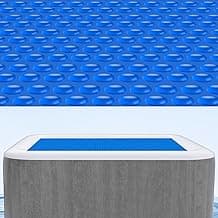 Solar Hot Tub Spa Bubble Covers Blanket 7 x 7 FT for Square Inflatable Hot Tub Spa Pool Thermal Insulation Floating Bubble Wrap Covers (215 x 215cm)