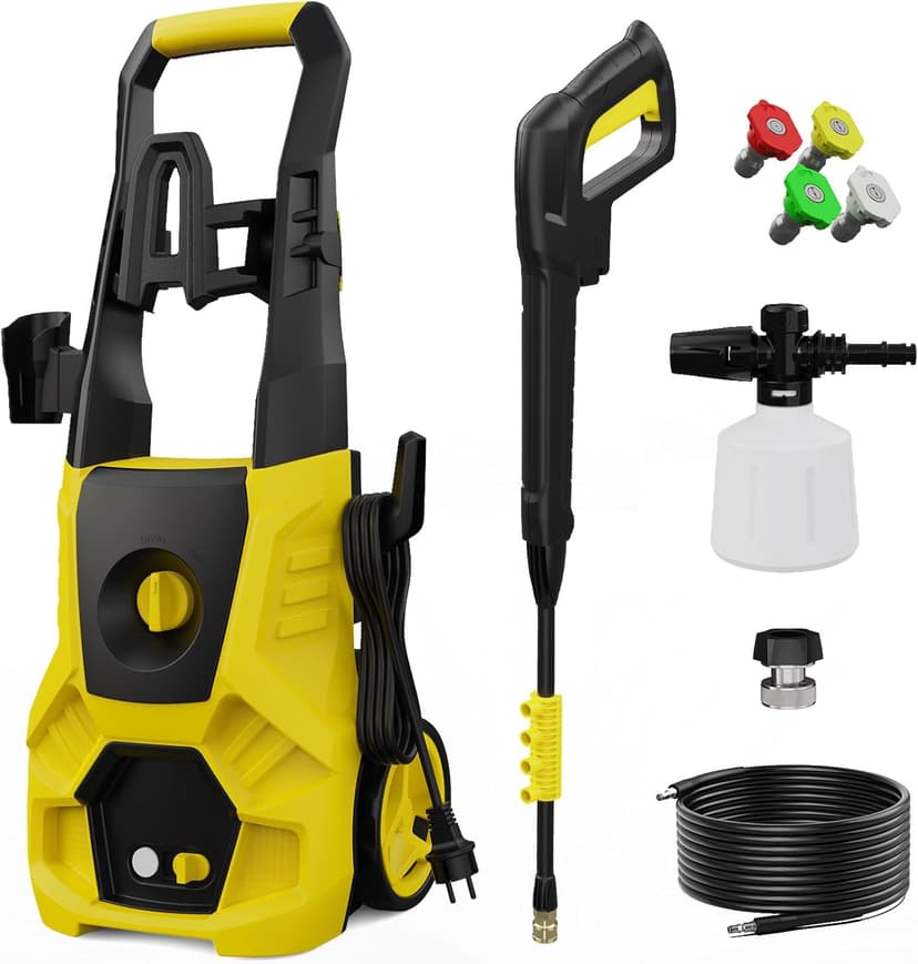 Electric Pressure Washer 4800 PSI 3.0 GPM High Power Washer with 4 Nozzles, 35FT Power Cord, Cleaning Machine with Foam Cannon for Cars Fences Driveways Patios Home Cleaning