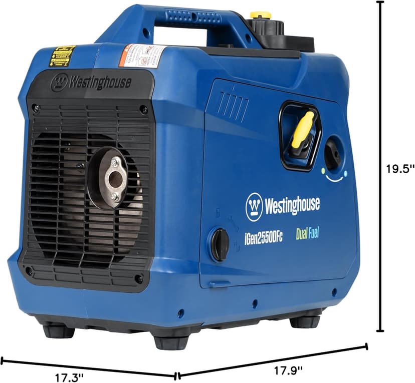 Westinghouse 2550 Peak Watt Super Quiet & Lightweight Portable Inverter Generator, RV Ready 30A Outlet, Gas and Propane Powered, CO Sensor, Parallel Capable, Long Run Time