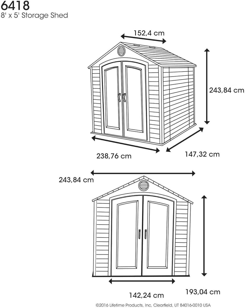 Lifetime 6418 Outdoor Storage Shed, 8 by 5 Feet