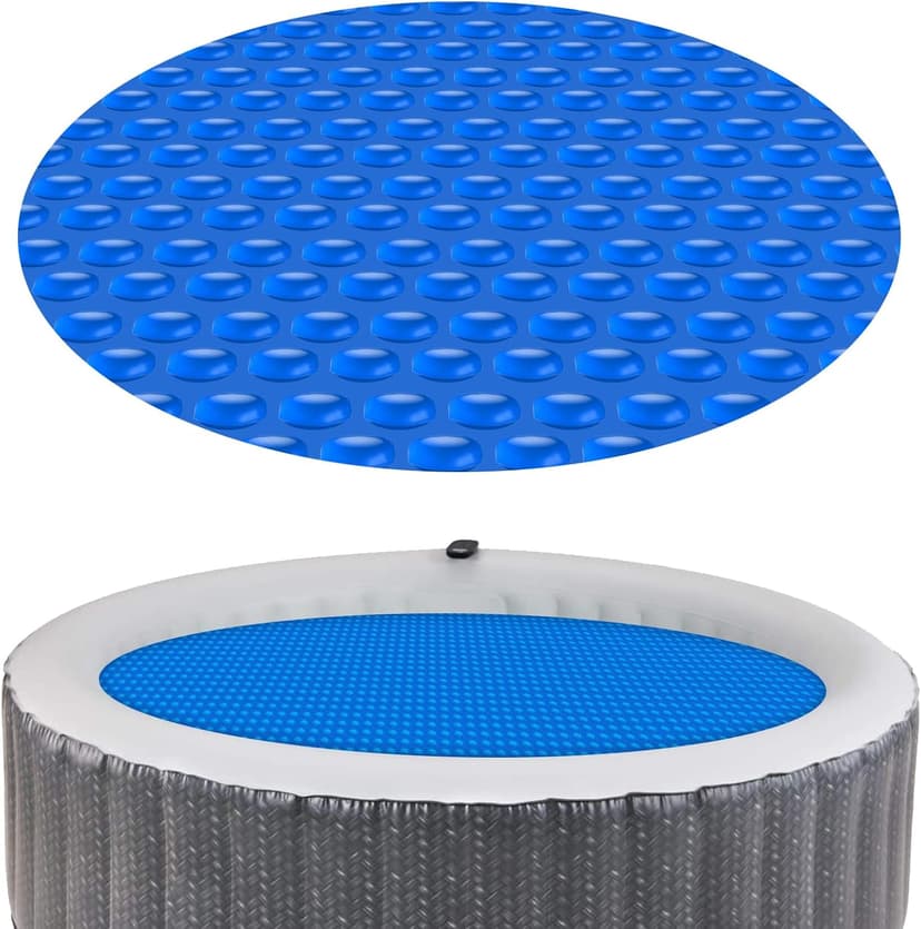 Hot Tub Spa Solar Bubble Cover Blanket for Round Inflatable Hot Tub Spa Pool Thermal Insulation Floating Bubble Wrap Covers (6 Ft)