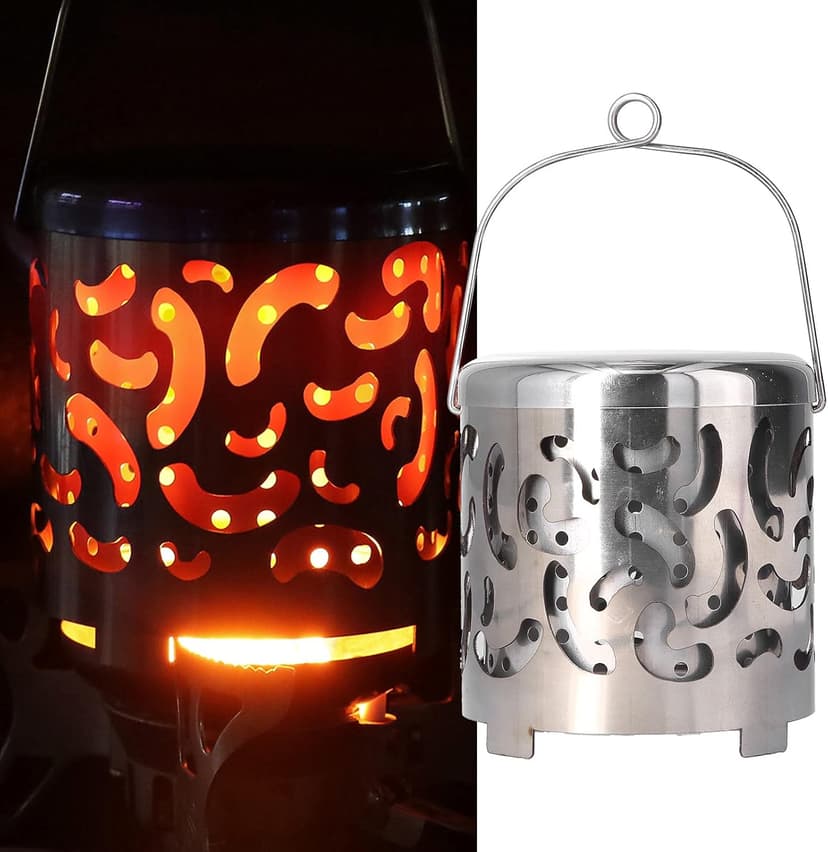 AMONIDA Tent Heater for Camping, Stainless Steel Mini Tent Heater Camping Heating Cover, for Outdoor Backpackers Hiking, Camping and Barbecue