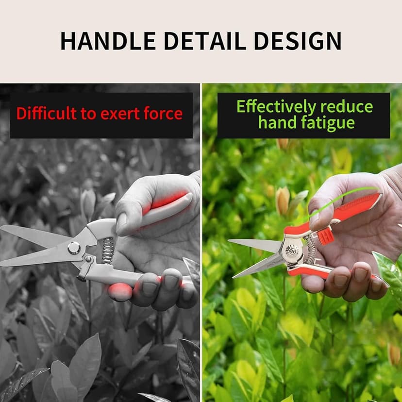 FLORA GUARD Pruning Shears with Zinc Alloy Handle, 6.5 Inch Garden Shears with Thicker Steel Blade, Comfort Rubber Grip, Safety Lock, Heavy-Duty Hand Pruner for Plants in Grow Tents and Hydroponics