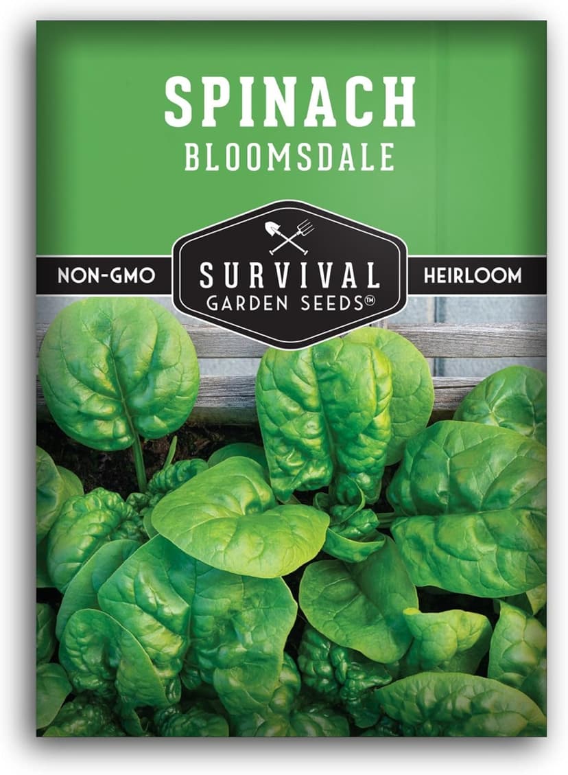 Survival Garden Seeds - Bloomsdale Spinach Seed for Planting - Packet with Instructions to Plant and Grow Delicious Spinach Greens in Your Home Vegetable Garden - Non-GMO Heirloom Variety - Plant Seed