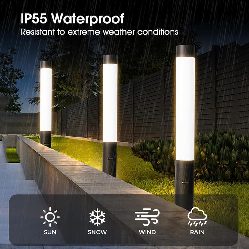 SkyGlow Outdoor Landscape Path Light, 71" Aluminum Lawn Lighting with 20W 2200LM Waterproof IP55 Curb Appeal Luxury Modern with for Garden, Pathway, Bollard, Patio, Courtyard and Driveway Decoration