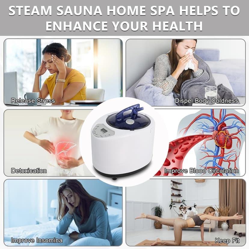 Sauna Steamer Machine, Steam Generator for Sauna, 2.6L 1000W Portable Sauna Steamer with Remote Control for Home SPA Shower Body Relaxation