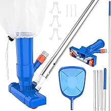 2025 Upgraded 4 Section Poles of 68" Portable Pool Vacuum Cleaner Kit with Pool Skimmer Net, Unique Lock Catch Design,Handheld Pool Vacuum Jet Cleaner for Above Ground Pools Pool, Pond, Fountain Clean