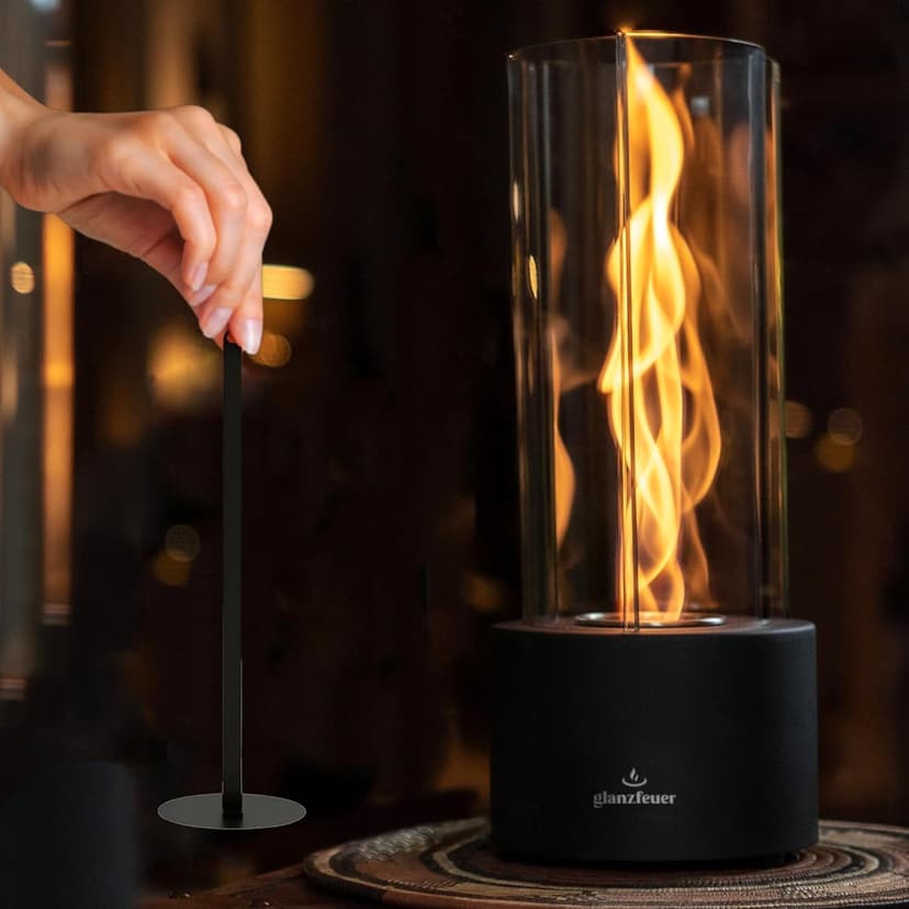 Tornado Tabletop Fireplace for Indoor and Outdoor Use – Premium Ethanol Fire Pit with Clear Glass, 60+ Min Burn, Perfect for Gatherings, Home Decoration, and Gift for Mother's Day