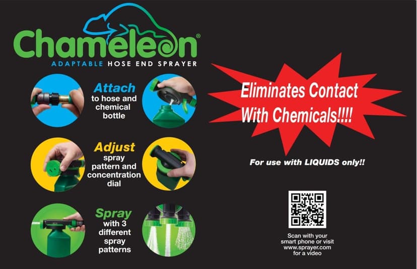 RL Flo-Master Chameleon Hose End Sprayer for use with Fertilizers, Weed Killers, Fungicides and Insect Killers, 32 ounce Refillable Bottle Included