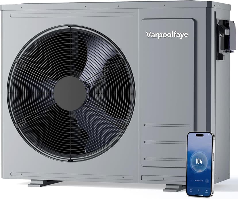 35100 BTU Swimming Pool Heat Pump Above Ground Pool Heater 220V Electric Pool Heater For Inground Pool 10000 Gallon Heating Cooling WiFi Control Schedule