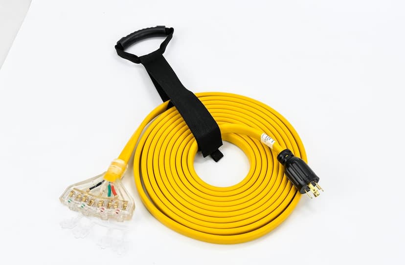 Locking Plug L14-30P to 4X 5-20R/5-15R Generator Adapter Extension Cord, 4 Prong 30 Amp to 110V,Twist Locking to 15 Amp/20 Amp Household Outlet, 125/250V 7500 Watts, ETL Listed (25FT)