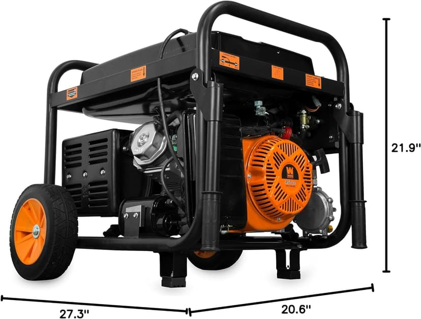 WEN 11,000-Watt 120V/240V Dual Fuel Portable Generator with Wheel Kit and Electric Start (DF1100T)