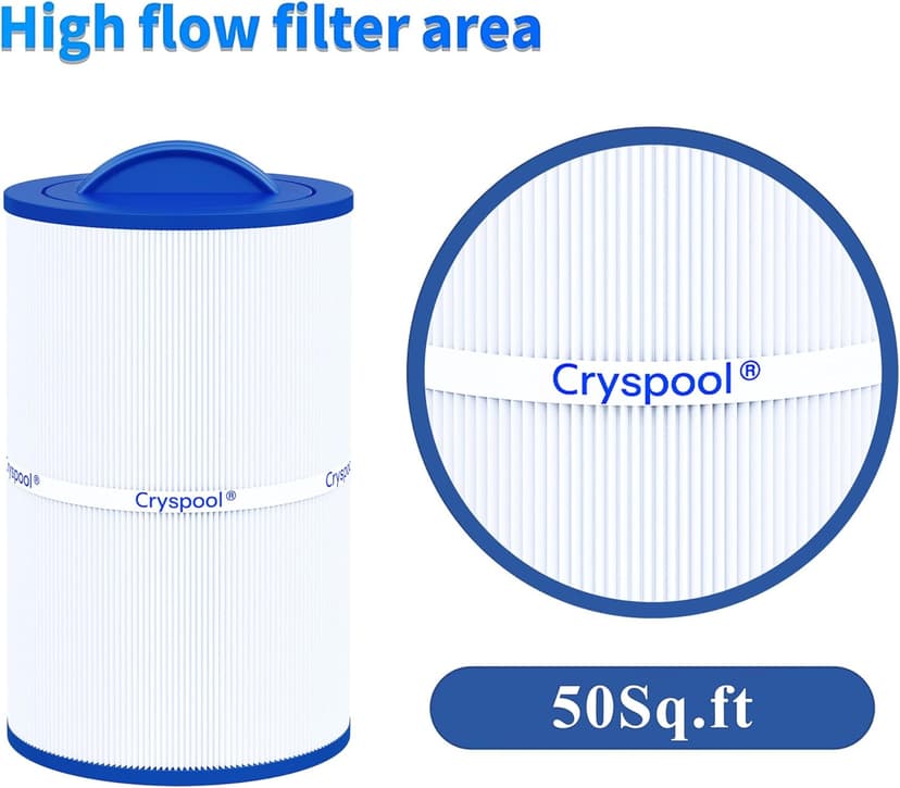 07022 Filter Compatible with Caldera 50, Caldera Spas, C-7350, 1019401, 73532, PCD50N, FC-3963, 50 Sq. Ft Spa Filter Cartridge, 1 Pack