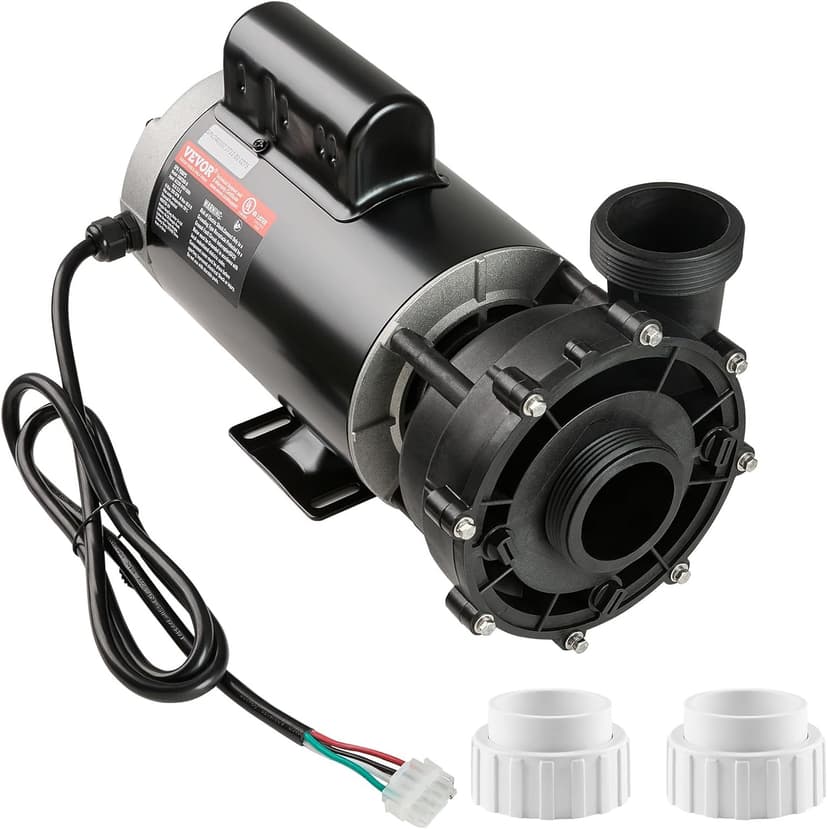 VEVOR 2 Speed SPA Pump, 56-Frame, AC 220-240V Hot Tub SPA Pump, 4HP/210GPM/65.61ft High Speed or 0.7HP/103GPM/16.07ft Low Speed, 2" Port 90° Rotational Interface for Hot Tub, Tested to UL Standards