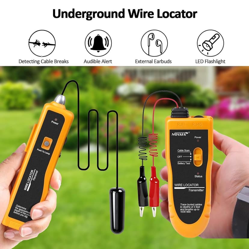 Underground Wire Locator Upgrade, RockyMars Cable Tester for Invisible Fence for Dogs, Circuit Breaker Finder, Electric Fence Wire Tracer, Wire Break Locator, etc.
